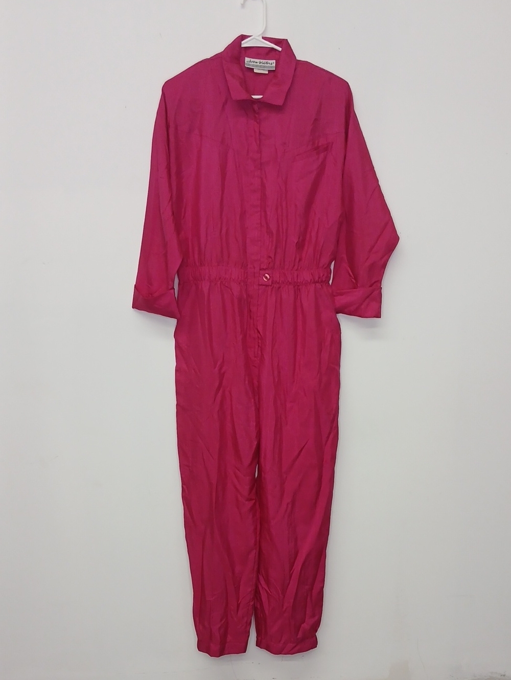 Vintage Joan Walters Hot Pink Jumpsuit Romper / Size 12
